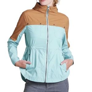 Toad&Co. *Aquarius* Jacket | Colorblock Parka | XS | Turquoise & Camel Brown EUC
